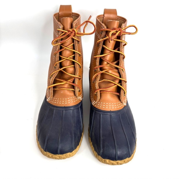 VTG LL Bean Boots Womens 8 "D M" Brown Leather Duck Boots Made in Maine 90s/00s - Picture 8 of 8